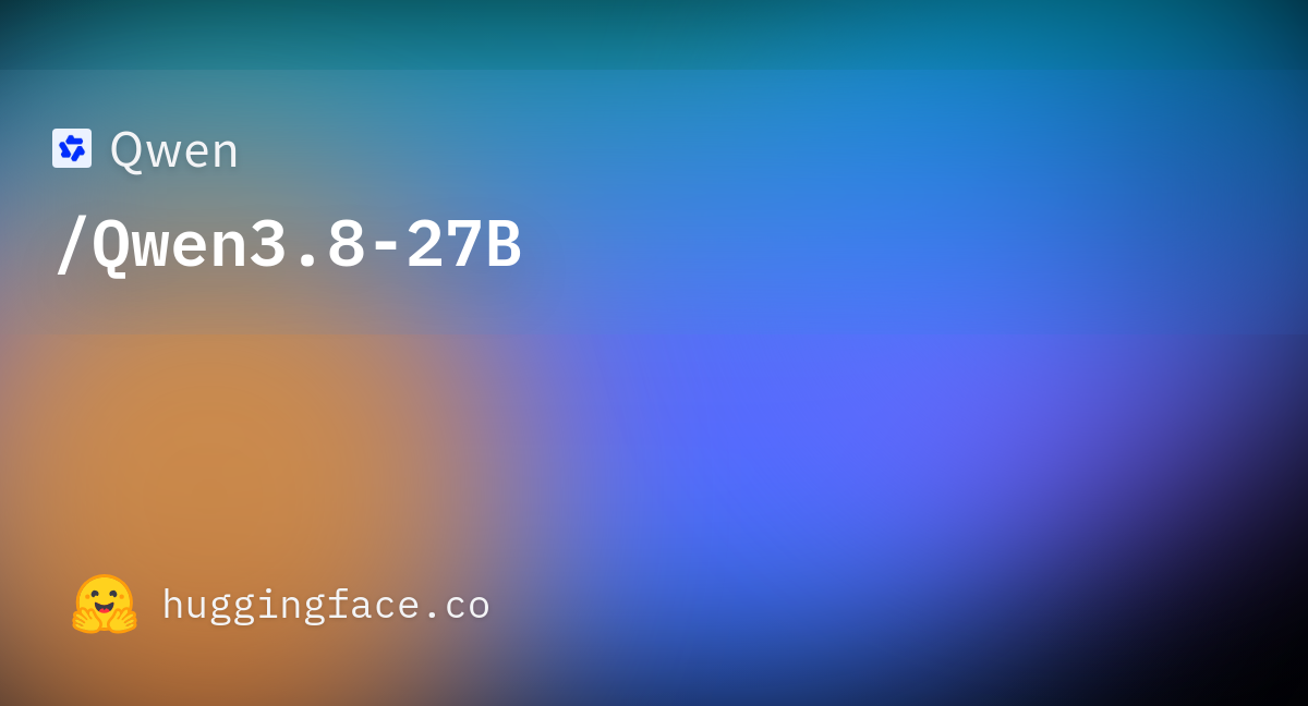 Hugging Face’s official model-card thumbnail naming Qwen/Qwen3.8-27B
